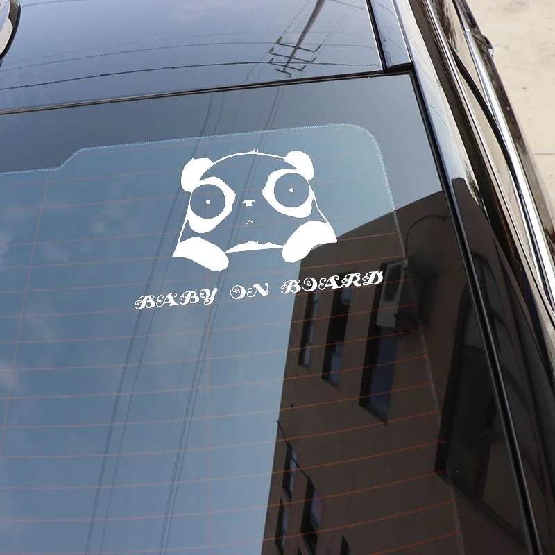 YJZT 16.9X10CM Panda Bear Funny Cartoon Decal BABY ON BOARD Safety Sign Whole Body Car Sticker C25-0317 | Автомобили и мотоциклы