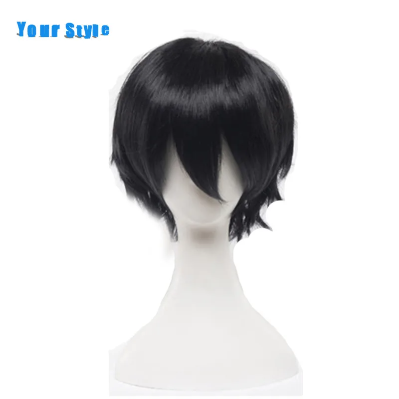 Мужские парики для косплея Your Style Короткие искусственные волосы из черного