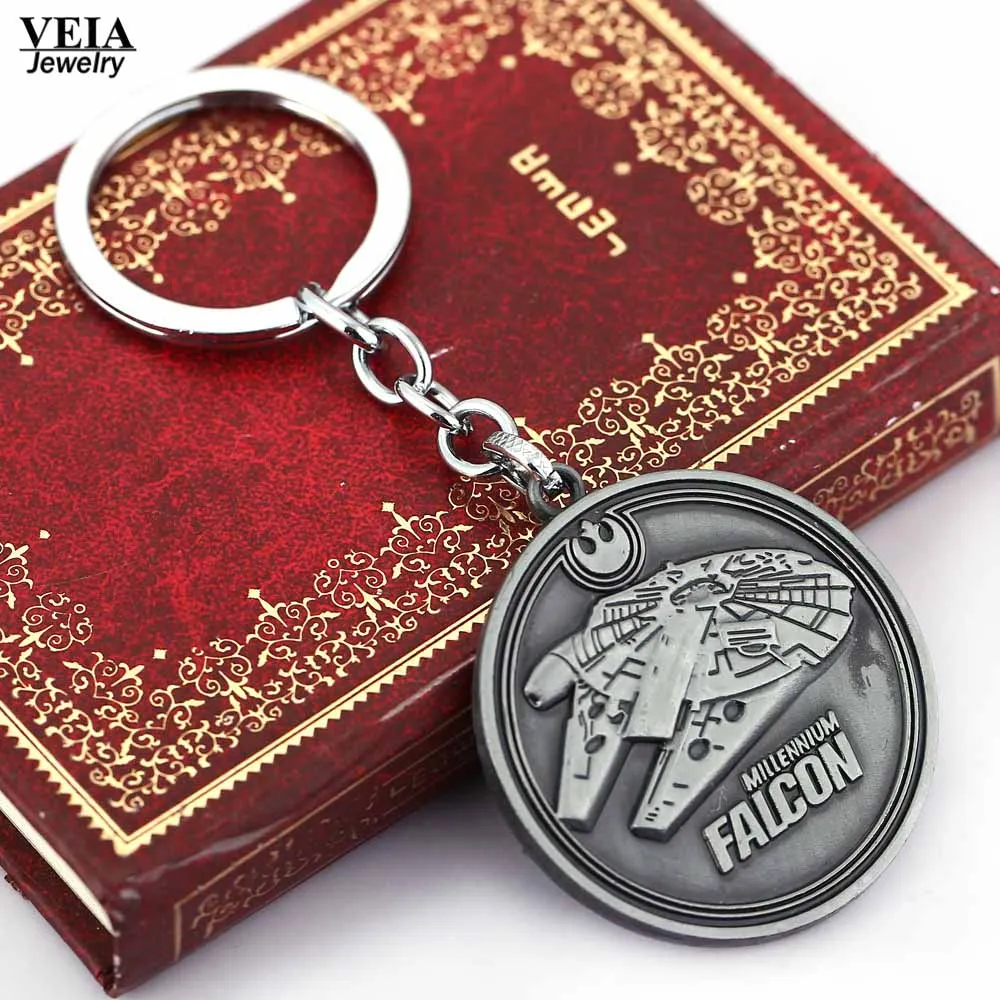 Hot Movie Fashion Key Chain Jewelry Star Wars Falcon Spacecraft Warship Alloy Keychain Pendant For Unisex Dropshipping | Украшения и