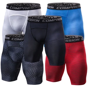 Мужские летние пляжные Компрессионные шорты, модные короткие леггинсы с 3D принтом, джоггеры, быстросохнущие облегающие шорты для фитнеса для мужчин, 2018