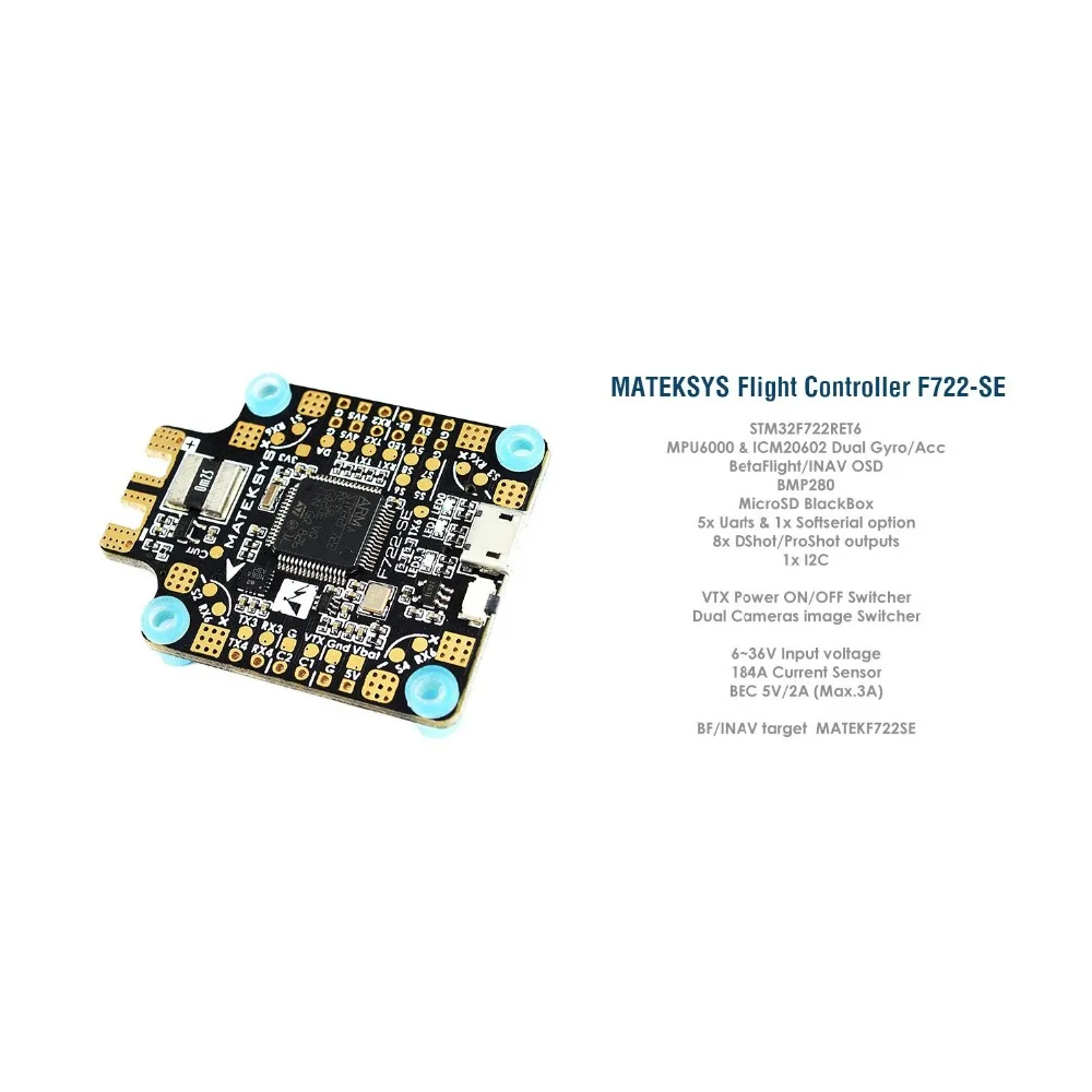 Система управления полетом Matek F722 SE F7 STM32F722 двойной контроллер полета Gryo со