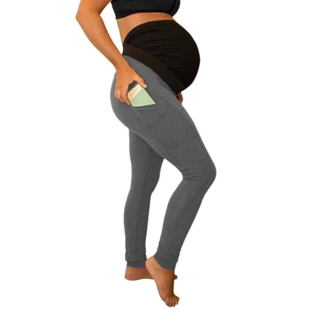 Women's Maternity Pants Leggings Seamless Yoga Stretch Pregnancy Trousers Pencil | Мать и ребенок