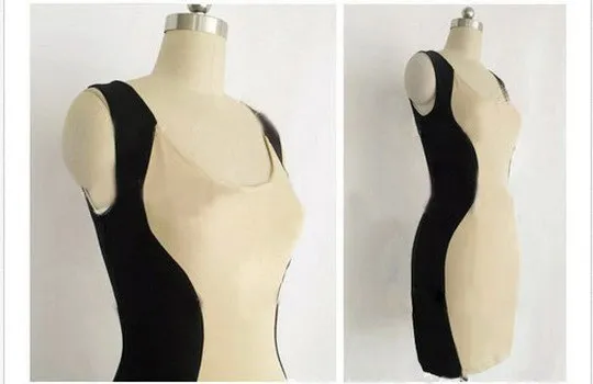 New 2014 Summer Sexy Women Slim Fit Patchwork Package Hip Dresses Sleeveless Tank Pencil Dress Vestidos S M L XL | Электроника