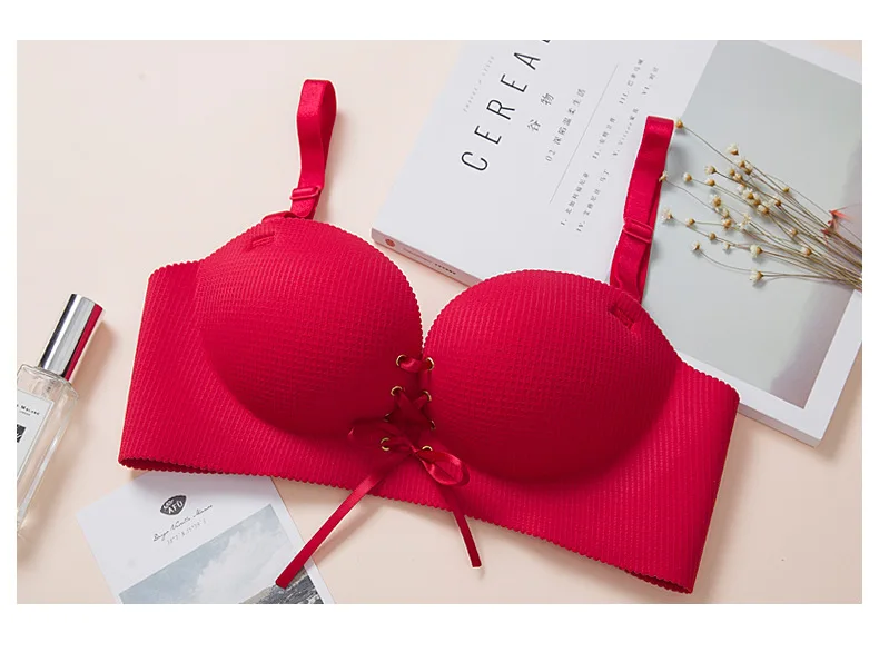 Baharcelin ABC Cup Sexy Wire free Woman Young Girl Smalll Chest Bra French Romantic Gathered Cute Sweet Underwear | Женская одежда