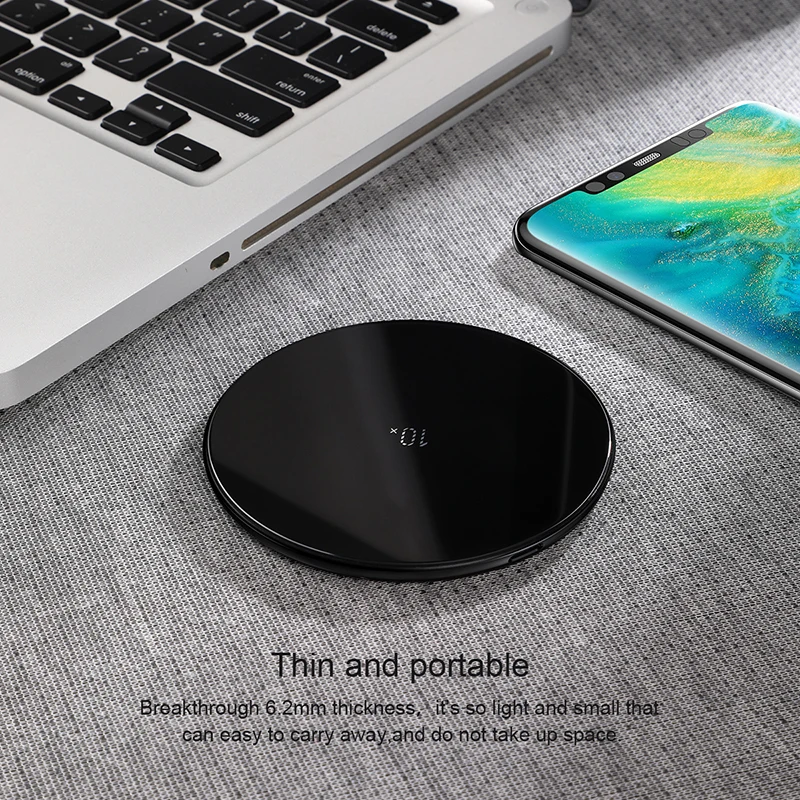 Baseus Mirror 10 Вт Qi Быстрое беспроводное зарядное устройство для iPhone XS samsung