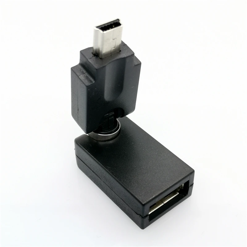 

Mini 5 Pin male To USB 2.0 female otg Type A Male 360 Degree Rotation Angle Adapter Extension Adaptor for MP3 players