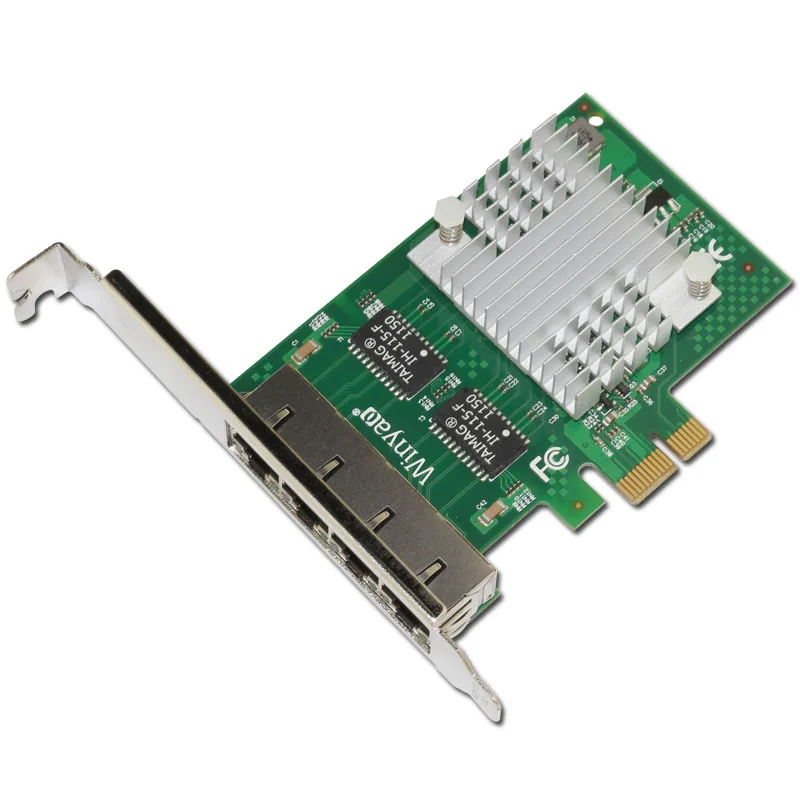 Winyao E350T4 PCI-e X1 четырехпортовый гигабитный Ethernet-сервер адаптер 10/100/1000M сетевая