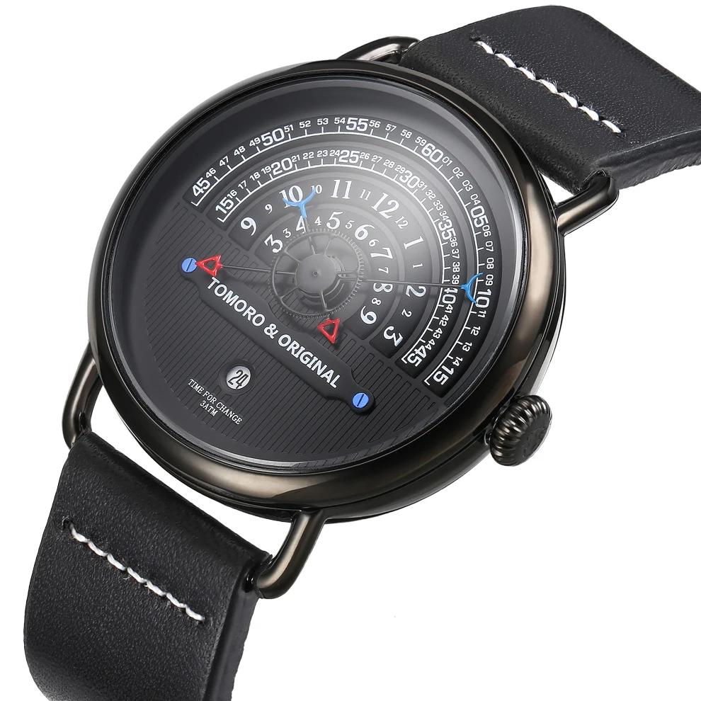 Оригинальный 2018 новый оригинальный мужской креативный Черный Телячья кожа