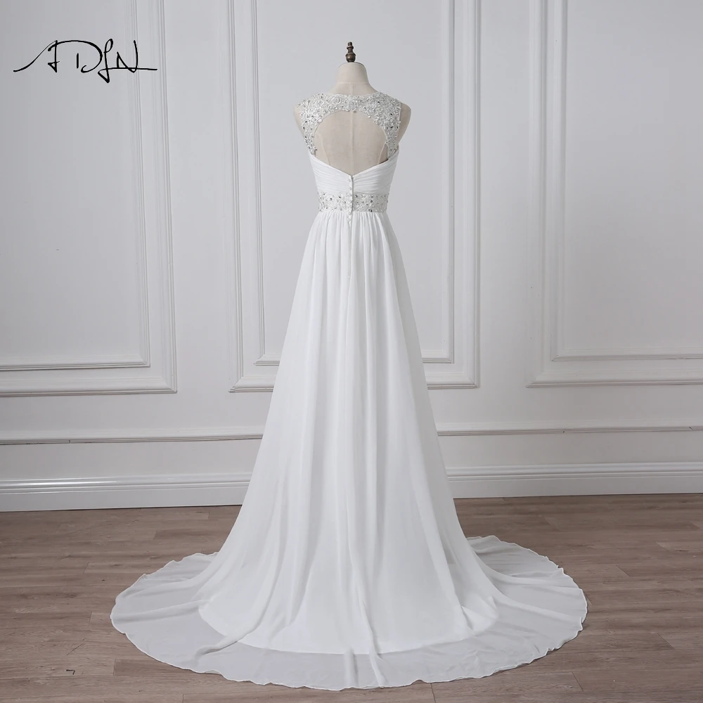 Женское пляжное свадебное платье ADLN шифоновое невесты с V образным вырезом и