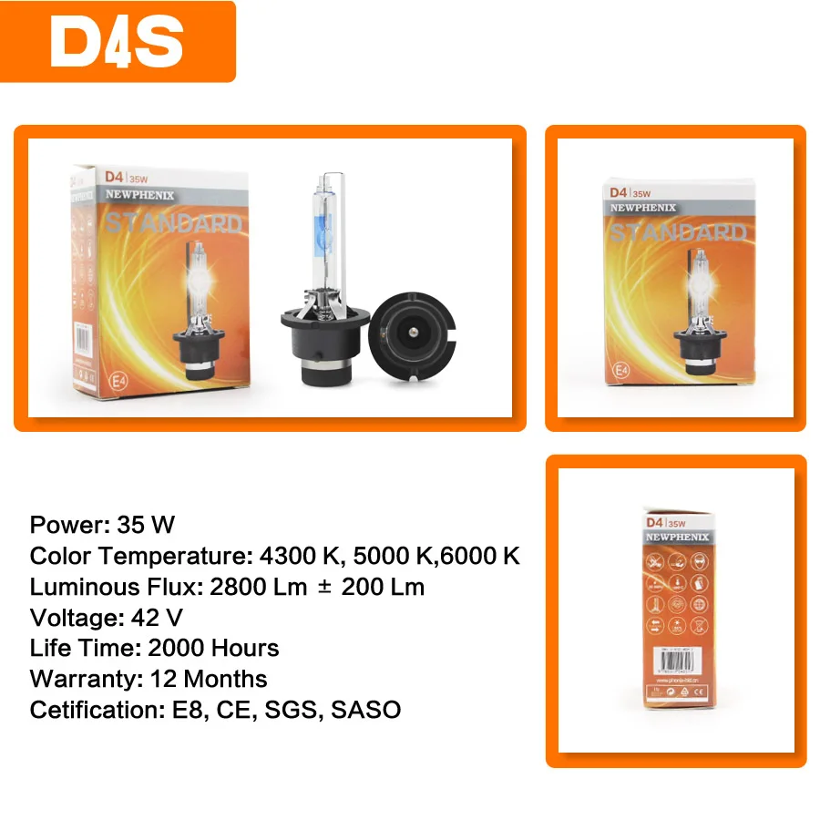 SHUOKE HID лучшая D4 ксеноновая крутая синяя фара лампы запасная лампа 1 пара 12V 35W 3200Lm