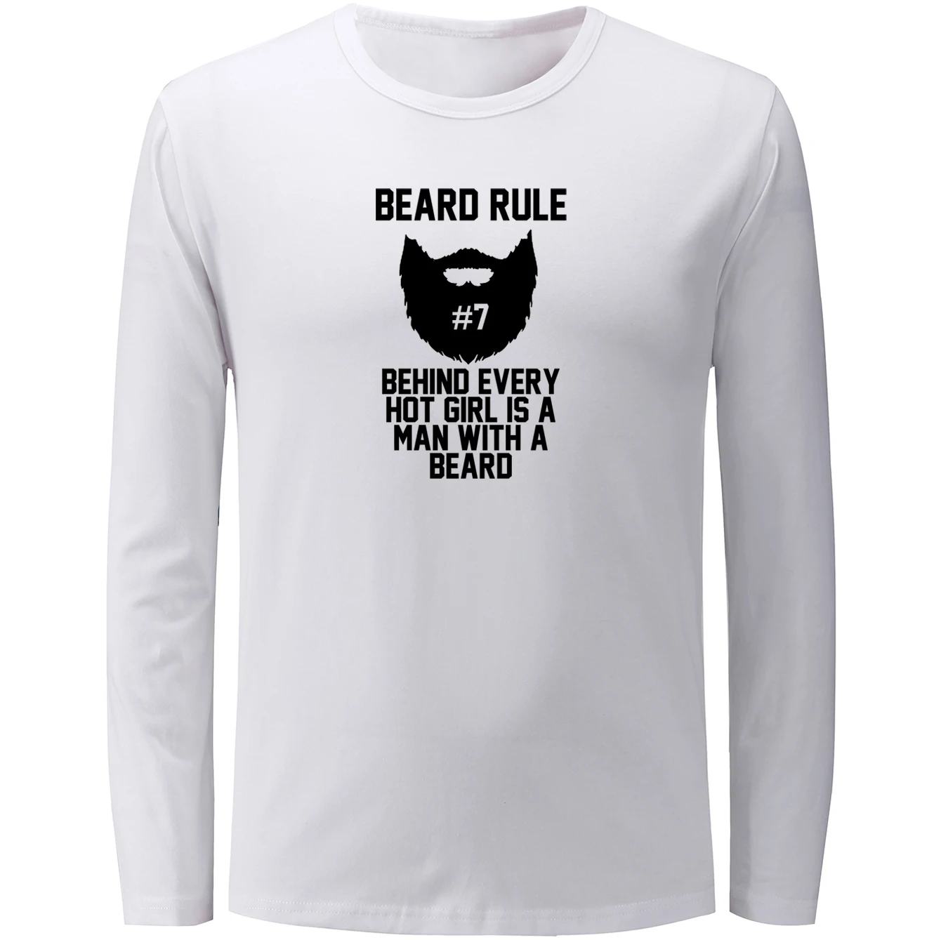 IDzn Beard Rule Behind each Hot Girl Is A Man With Graphic футболка с длинным рукавом для мужчин и