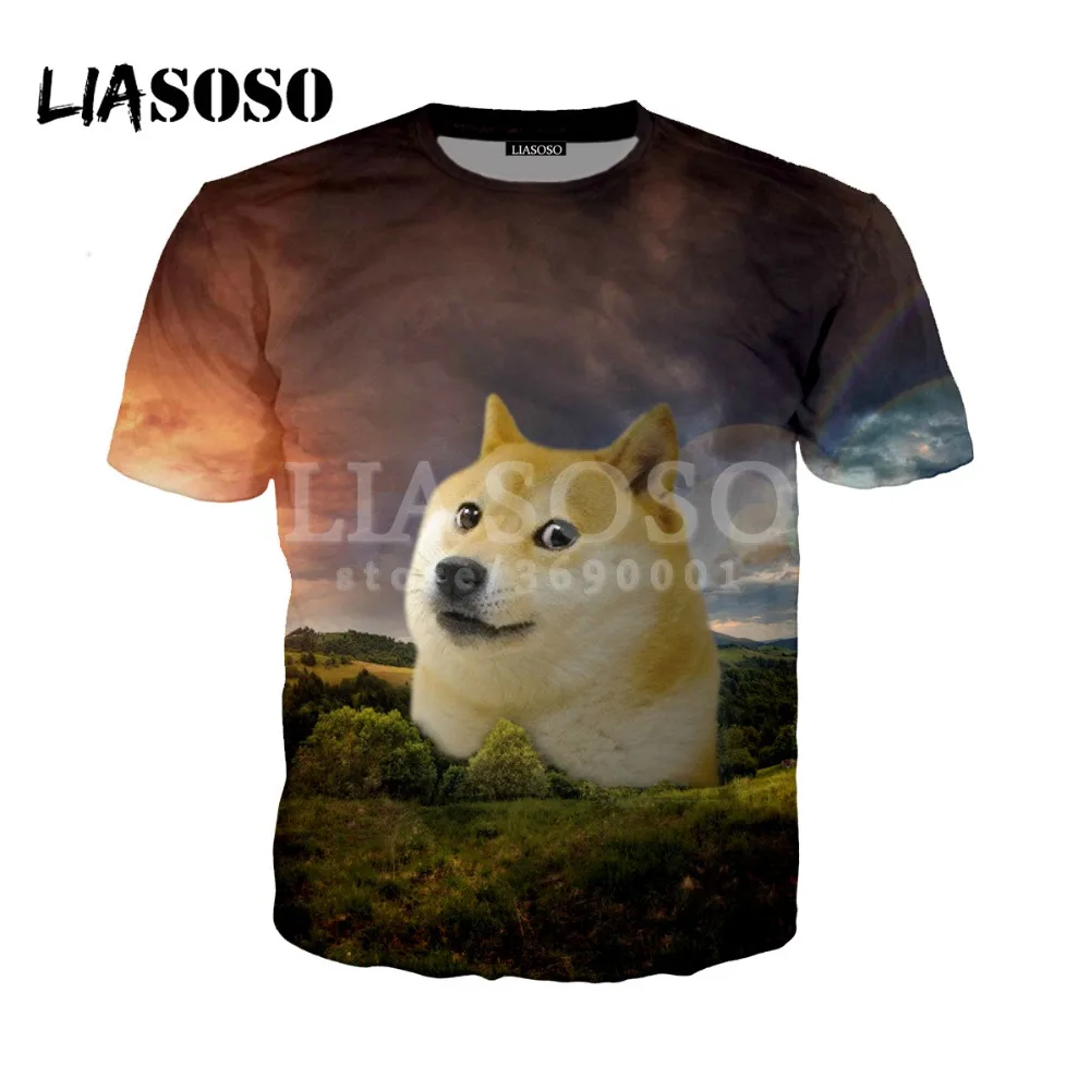 LIASOSO 2018 футболка с 3D принтом для женщин и мужчин смешной дож Шиба ину собака