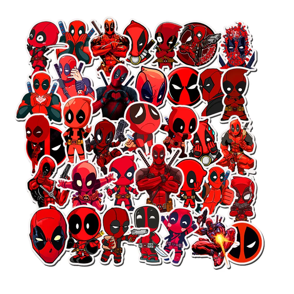 35Pcs Deadpool Marvel Sticker notebook Computer Suitcase Refrigerator Bike sticker | Игрушки и хобби
