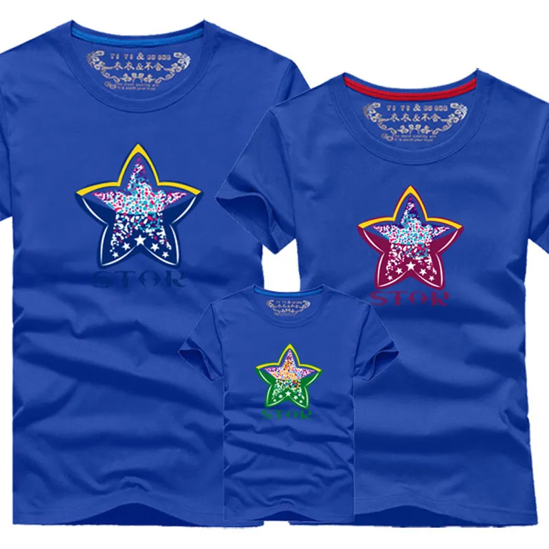 Akexiya Family matching clothes mother daughter son outfits cotton casual short-sleeve T-shirt family look father baby clothing | Мать и