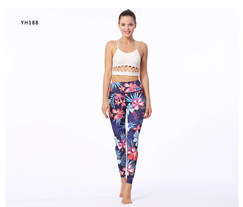 Для Женщин Йога Брюки Фитнес леггинсы Activewear тренажерный зал спорта Для женщин сжатия тренировки Высокая Талия Брюки для девочек брюки для девочек