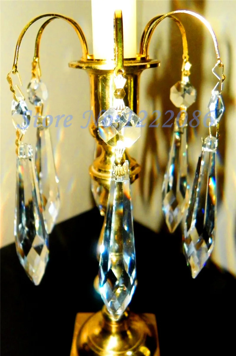 Длинная прозрачная Хрустальная призматическая люстра 3 дюйма (76 мм) призмы