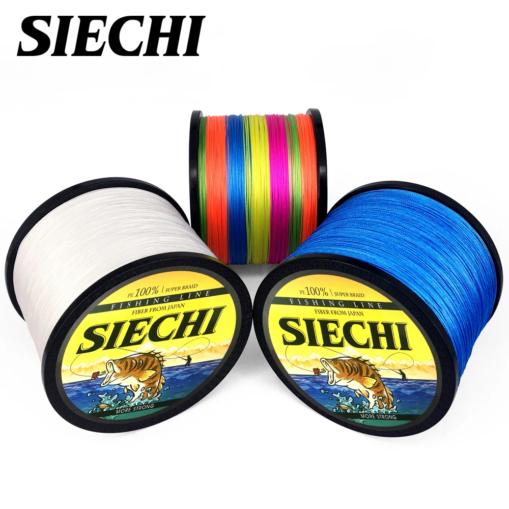 Леска рыболовная SIECHI 8 плетеных нитей 1000 м ПЭ 20LB 88LB прочная Японская