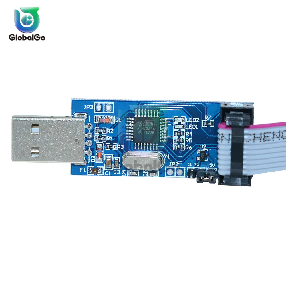 USBASP USBISP AVR программист USB ISP ASP ATMEGA8 ATMEGA128 Поддержка Win7 64 10Pin провода модульный