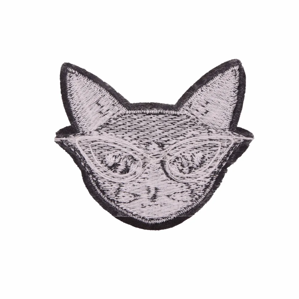 20 шт. Малый Очки Cat Вышивка Аппликация цветы Нашивки одежды DIY Вышивание аксессуар