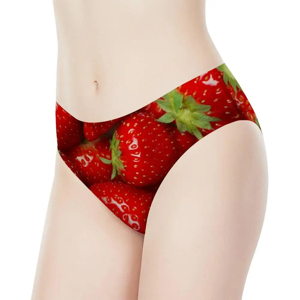 

FORUDESIGNS Fashion 3D Strawberry Printing Women Panties New Arrival Seamless Briefs for Ladies Female Sexy Breath Underwear
