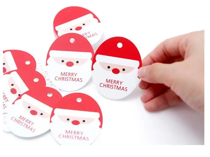 50 шт. Merry Рождество Санта Клаус DIY крафт дерево Форма ярлычком Новый год Свадебная