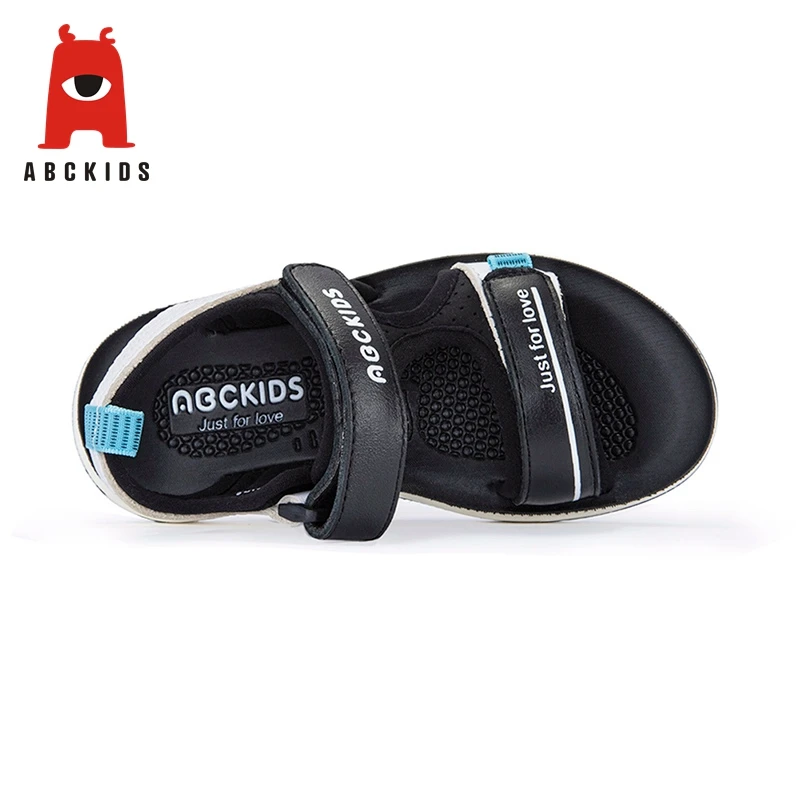 Abckids/детская обувь; детские сандалии для маленьких мальчиков; обувь на плоской мягкой подошве; нескользящие сандалии; прогулочная обувь с буквенным принтом