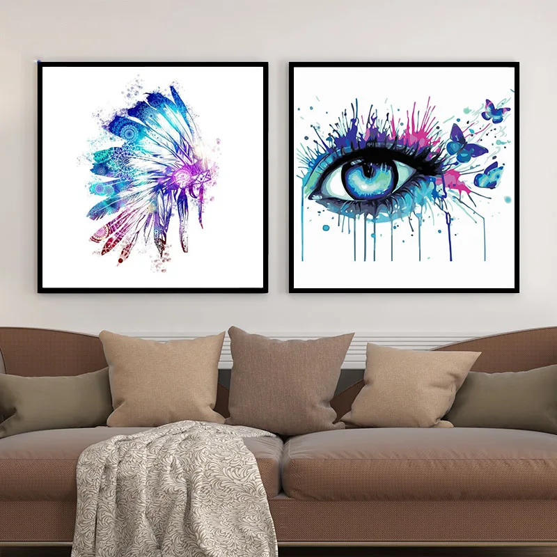 

painting by numbers art paint by number Big picture king DIY watercolor ink animal character butterfly eyes living room room de