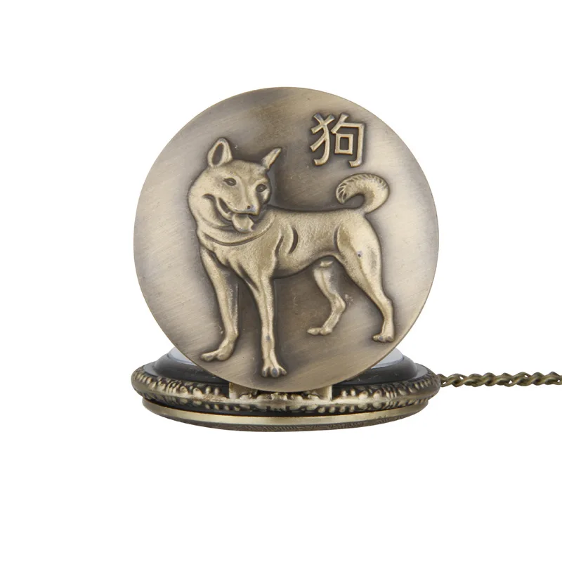 Классический стиль 12 Китайских Знаков Зодиака карманные часы ожерелье и