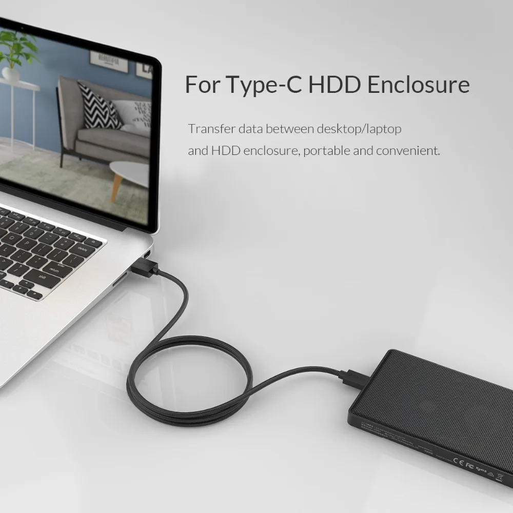 Usb кабель ORICO для передачи данных Type C зарядный usb телефона C/HDD чехол/ноутбук 0 5 м/1