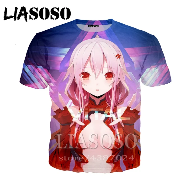 LIASOSO аниме 3d принт футболка мужская и женская мода Harajuku Guilty Crown рубашка Забавные