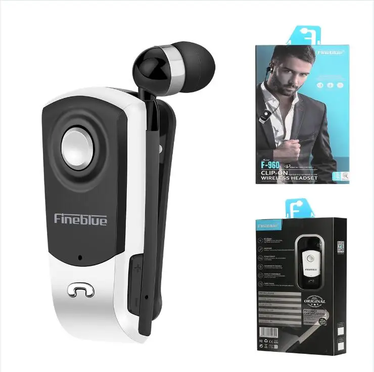 white with box FineBlue F960 беспроводной драйвер Bluetooth V4.0 наушники звонок Вибрация напоминание шумоподавление износ клип драйвер наушники с микрофоном - Цвет: white with box