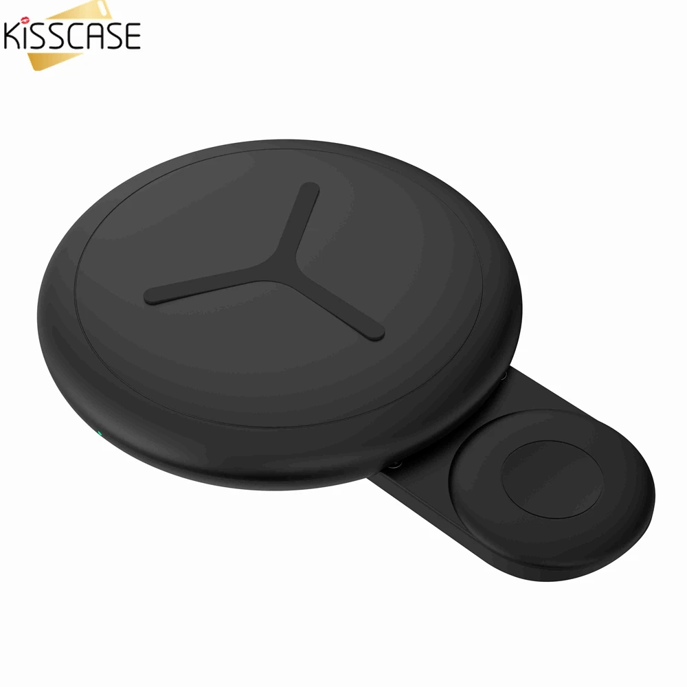 Быстрое зарядное устройство KISSCASE двойное Беспроводное QI для Apple Watch Xiaomi 12 5 Вт