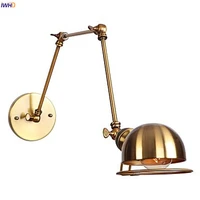 iwhd gold retro led vintage wall lamp beside bedroom stair swing long arm wall light fixtures wandlamp lampara pared industrial