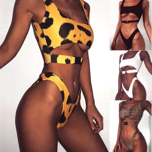 Сексуальный Женский бандо летний бандажный комплект бикини купальник пляжный