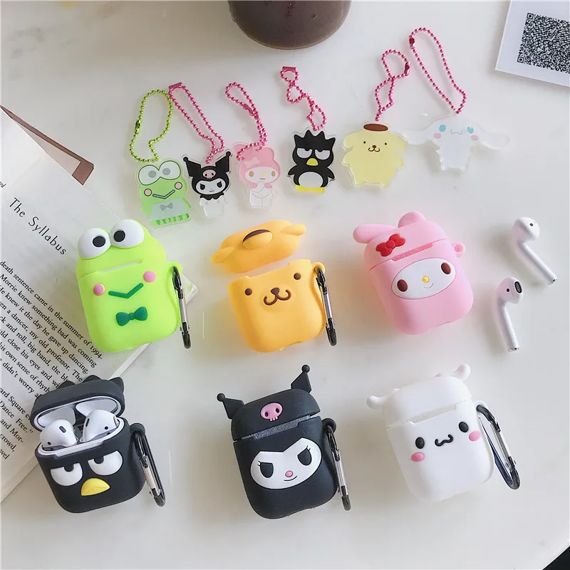 Милый чехол для AirPods, силиконовый защитный чехол, чехол для наушников с Bluetooth для Apple Airpods2, аксессуары с брелком, My Melody
