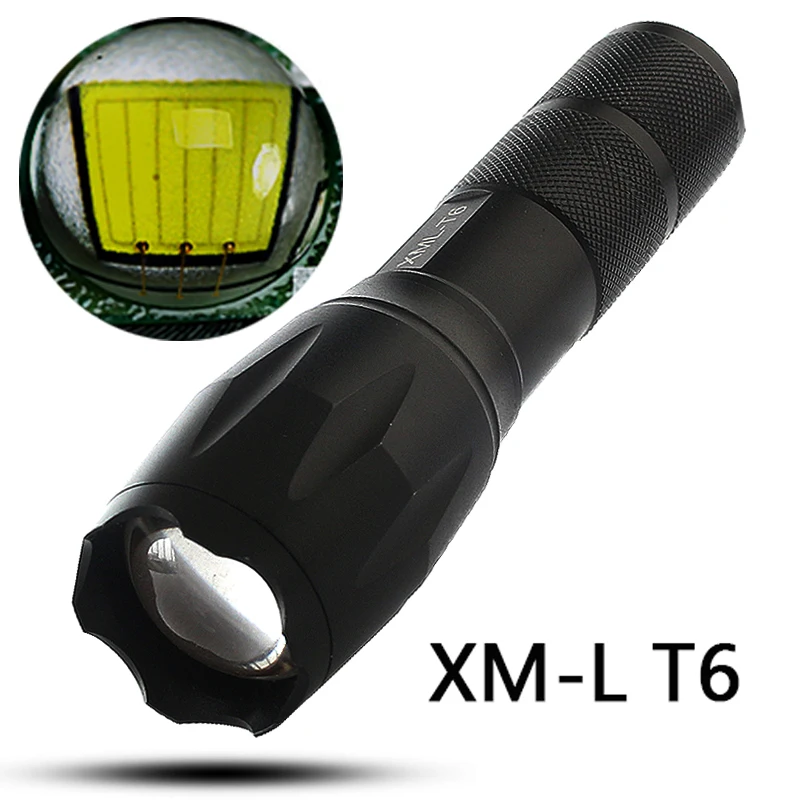 T6 White light XM-L2 U3 светодиодный фонарик Фонарь XM-L T6 XP-G Q5 600LM 18650 Батарея Открытый Кемпинг мощный светодиодный фонарик - Испускаемый цвет: T6 White light
