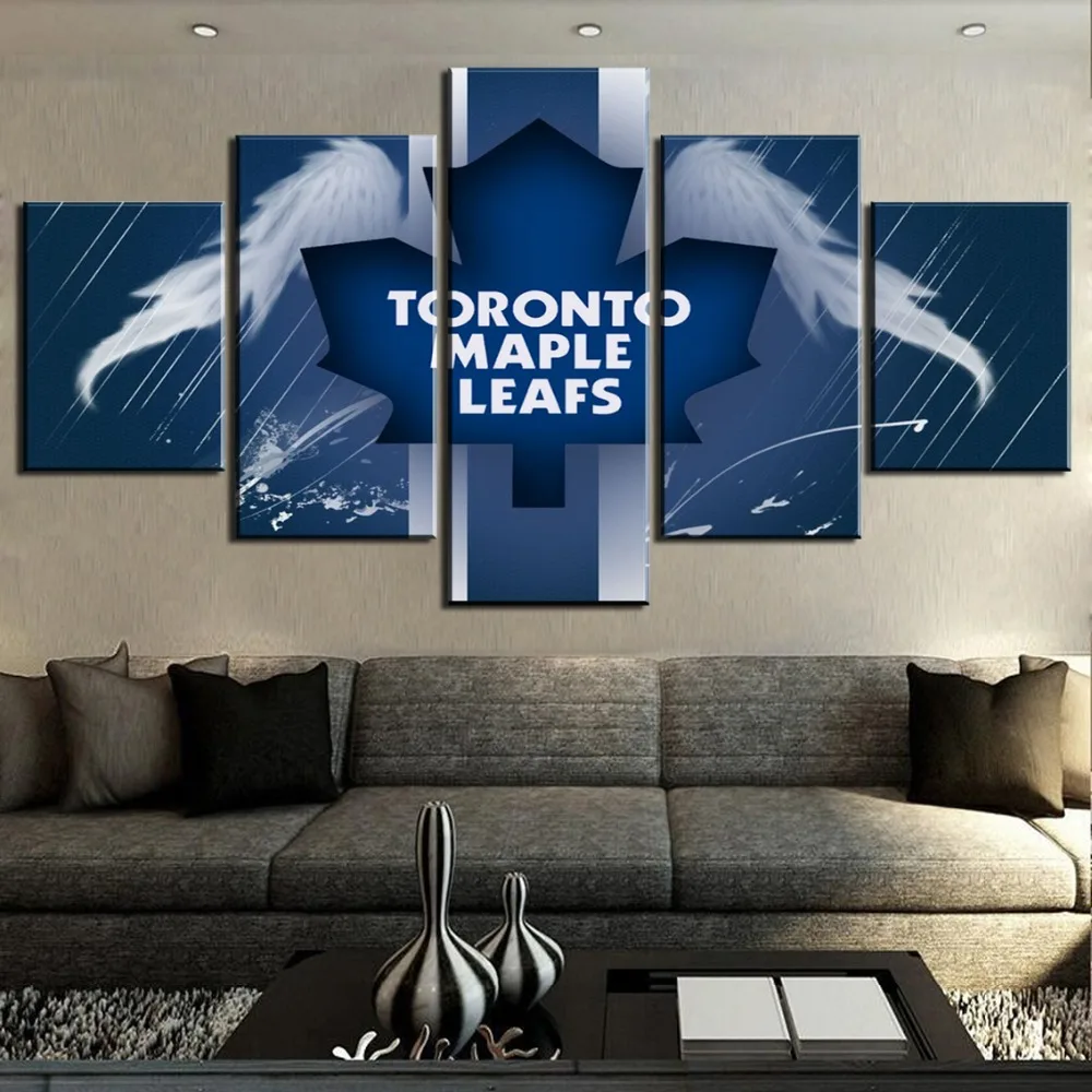 5 Panel Canvas Art Ice Hockey Leaves Sport Logo Cuadros Decoracion Paintings on Wall for Home Decorations Decor | Дом и сад