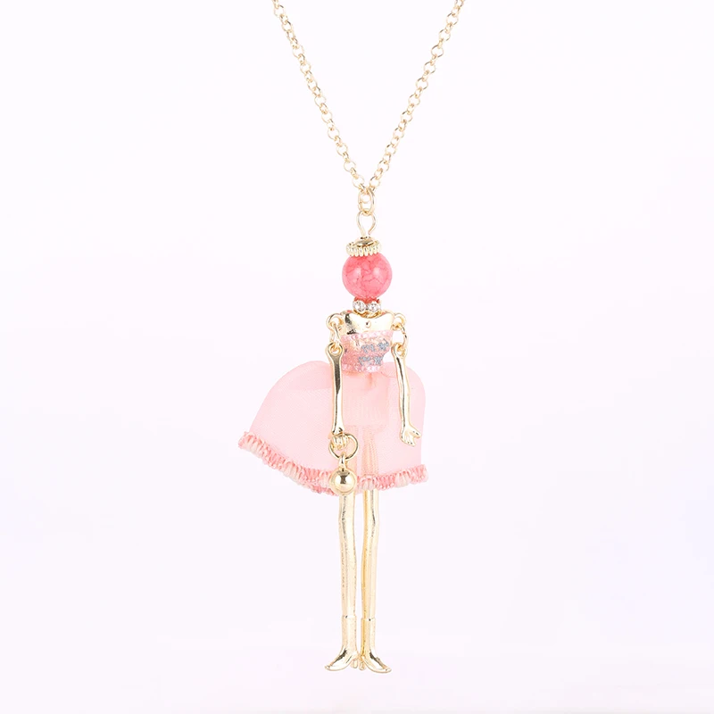 Женское кружевное ожерелье Juya винтажное с длинной цепочкой и кулонами|doll