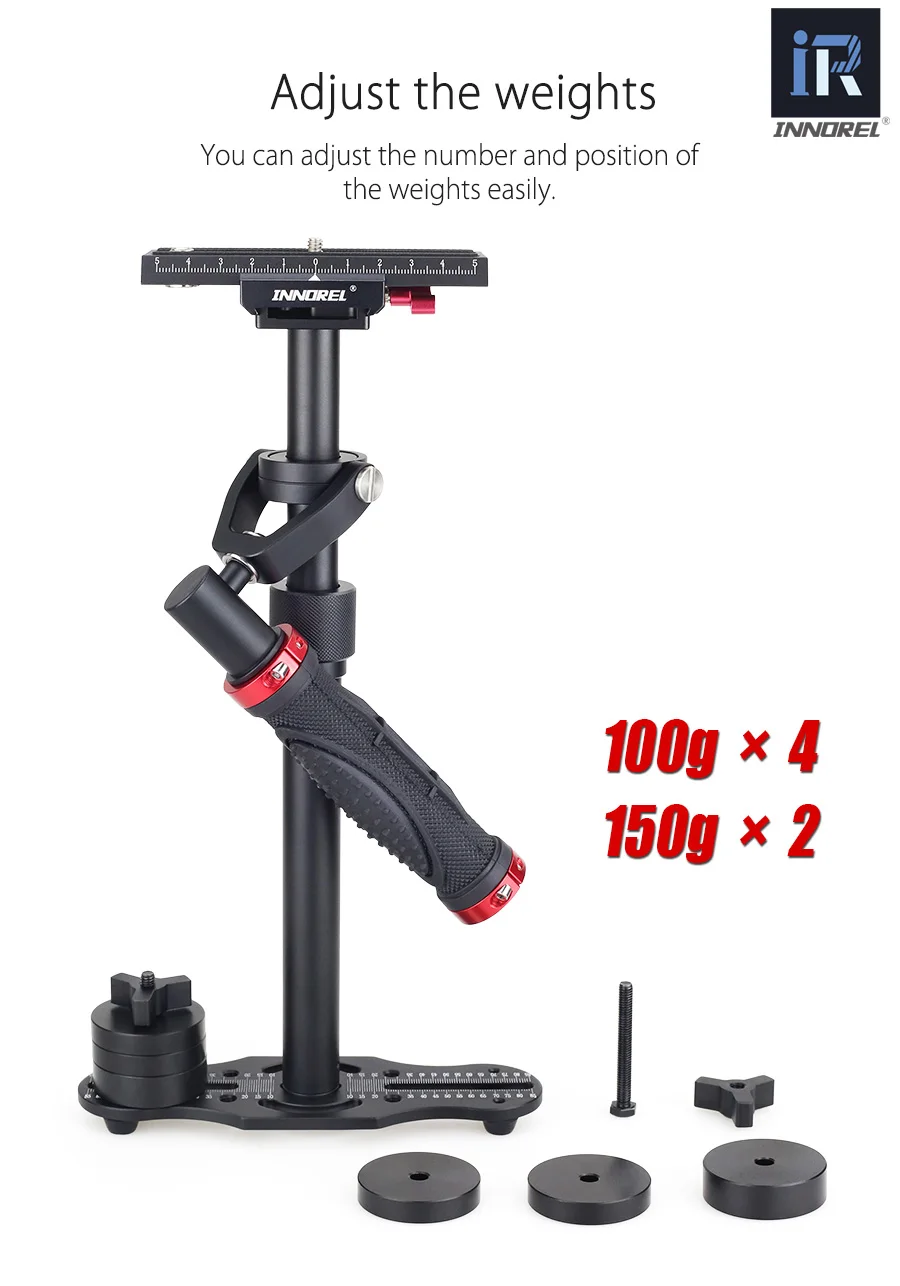 INNOREL SP50 алюминиевый сплав мини steadicam Ручной Стабилизатор Портативный видео steadycam для Canon Nikon sony DSLR камеры VS S40