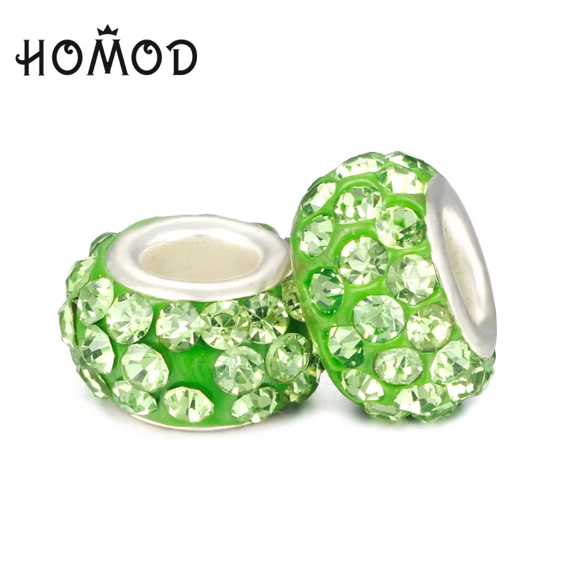 10 HOMOD модные 19 цветов DIY Стразы из смолы бусины Подходит для PandoraFits бренд подвески, браслеты, ожерелья Европейский ювелирные изделия - Окраска металла: 10