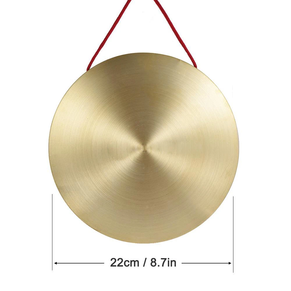 BMDT-22cm Hand Gong Brass Copper Chapel Opera Percussion with Round Play Hammer | &amp Cymbals