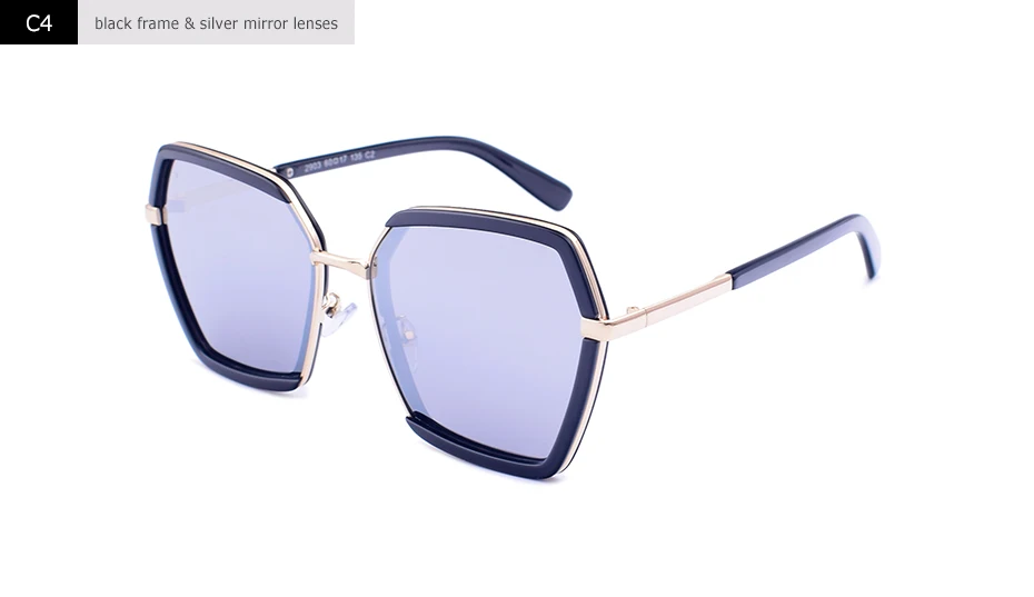 silver mirror lens Брендовые Квадратные Солнцезащитные очки, женские, поляризационные, UV400, зеркальные, солнцезащитные очки для женщин, gafas de sol mujer, с коробкой - Цвет линз: silver mirror lens