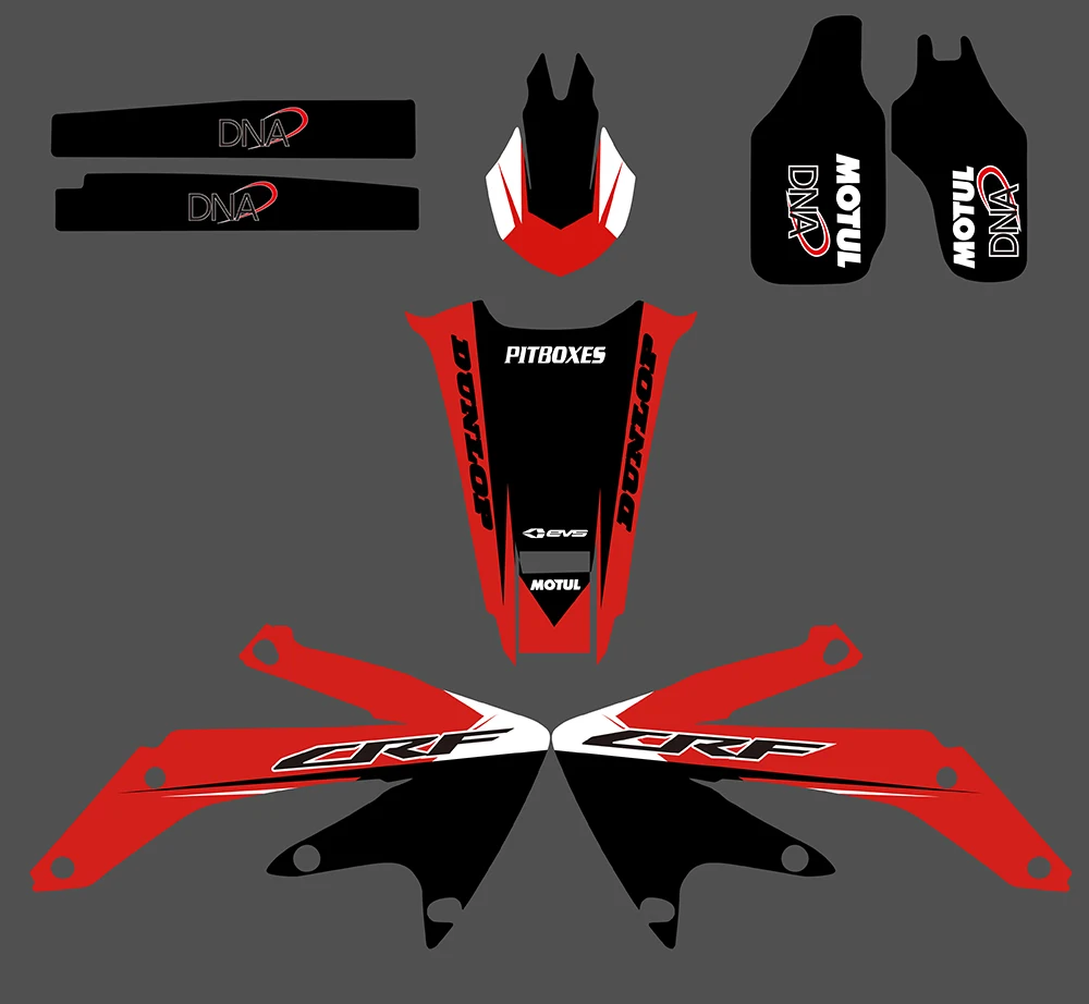 Графические и Фоновые наклейки наборы наклеек для Honda CRF450X 4 шт. 2004 2005 2006 2007 08 09 10 11