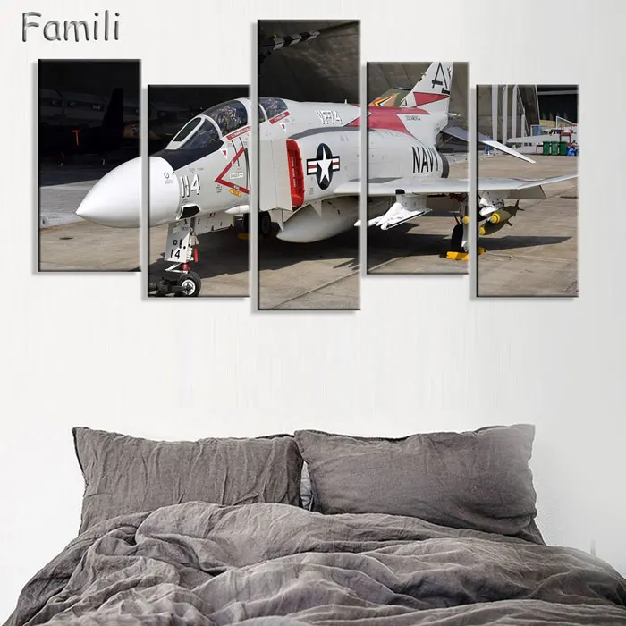 5 шт./компл. без рамки HD Печатный истребитель изображение самолета настенное