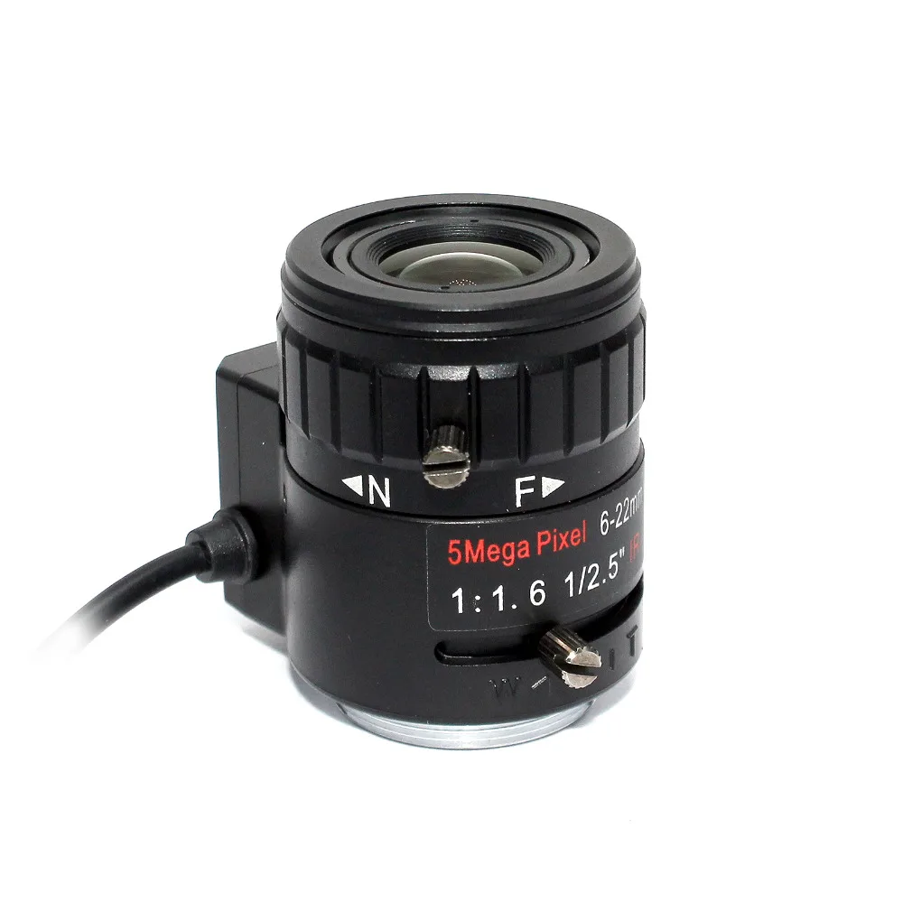 5 шт. 5MP 1/2. &quot6 22 мм F1.6 IR ручной варифокальный DC Авто Iris CCTV Объектив CS крепление для
