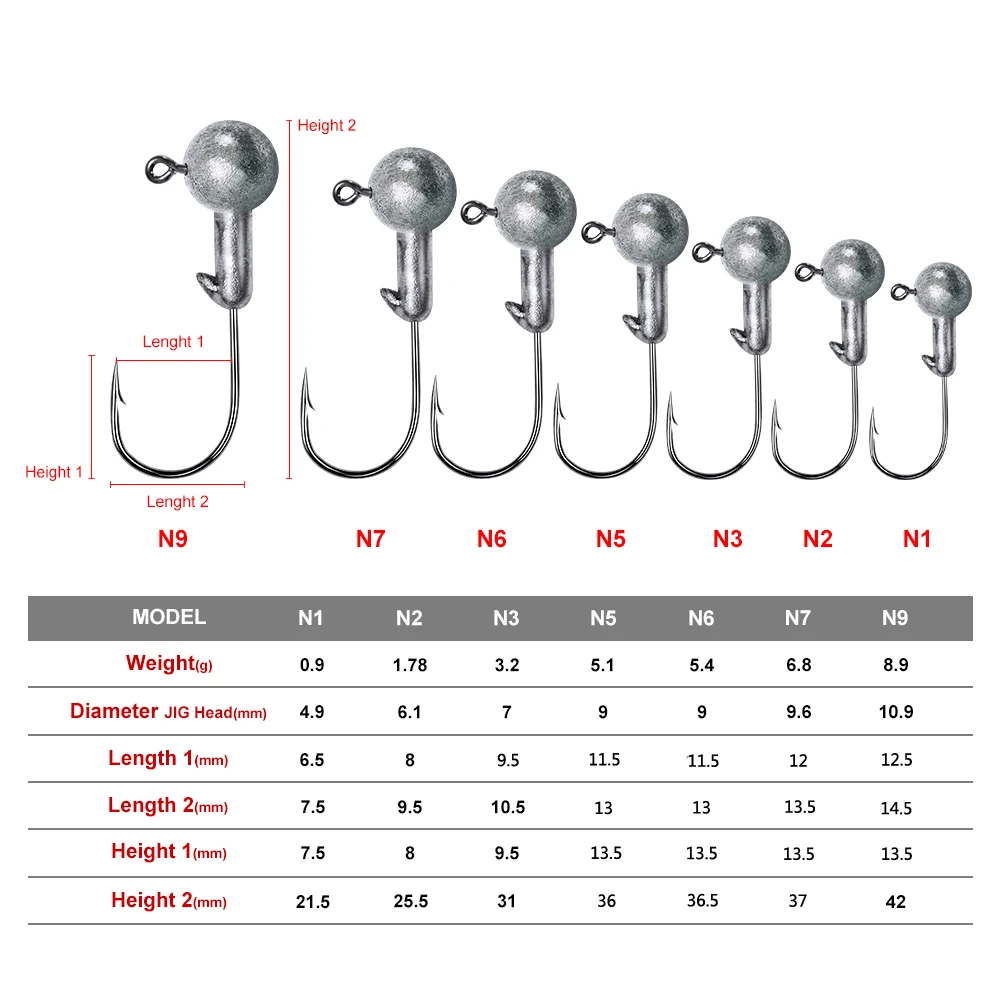 5 шт. 1G-2G-3G-5G-7G-9G-12G-14G открытые Lead Jig Head колючий рыболовный крючок для фидера Мягкая