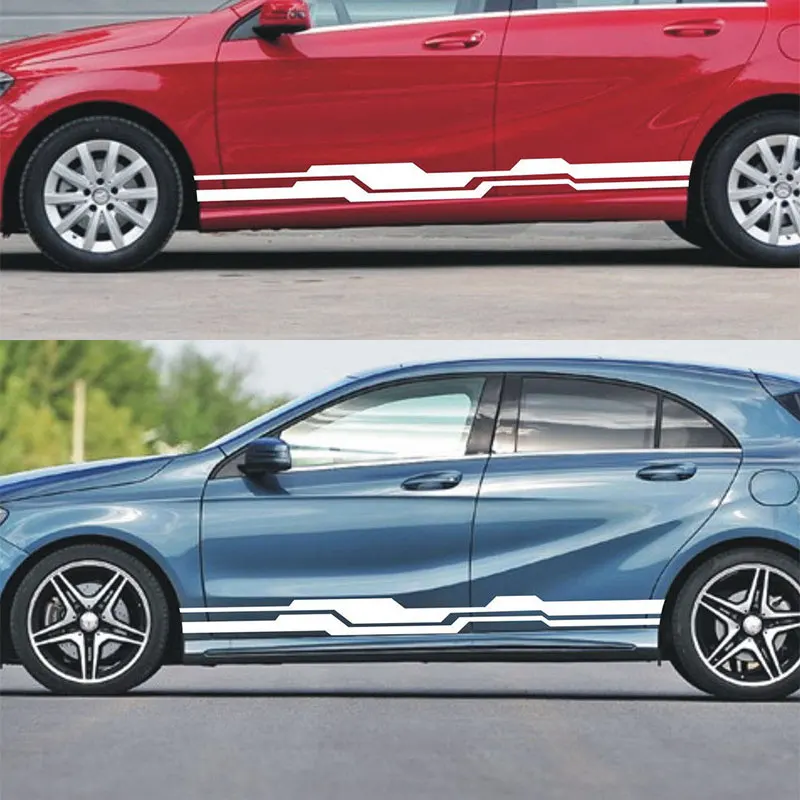 Автомобильные двойные гоночные полосы для Benz a класса виниловые нижние двери