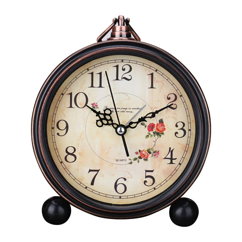 

4 inch Retro American Silent Clock Creative Mute Watch Home Bedroom Office Clocks