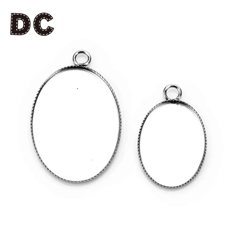 DC 20 шт./лот 13X1 8 мм/18x25мм овальная подвеска из нержавеющей стали основание кабошона