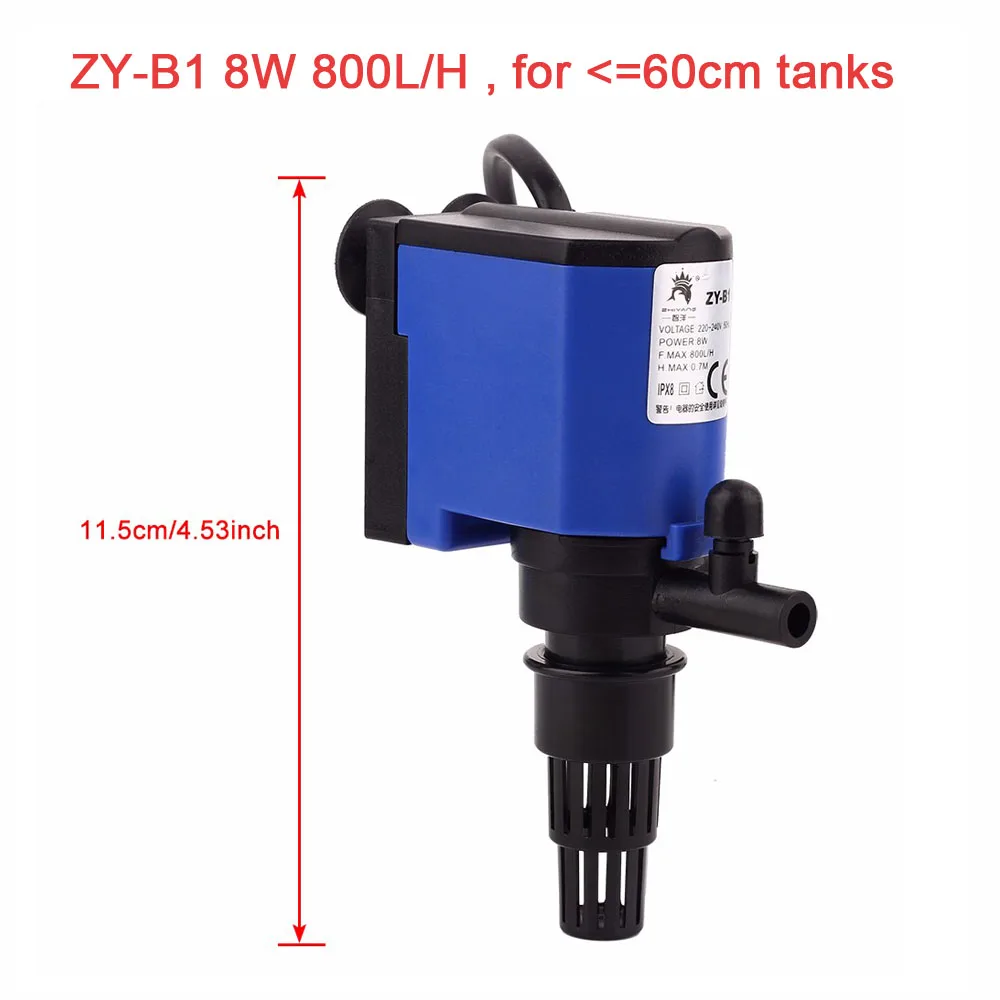 ZY-B1 8W 3-в-1 аквариумный воздушный насос с фильтром погружной аквариумный водяной насос аквариума распыления воды циркуляционный внутренний фильтр для очистки воды - Цвет: ZY-B1 8W